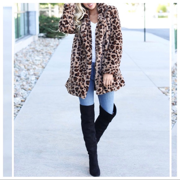 ✨LAST ONE✨Fall faux fur leopard print jacket - Picture 2 of 4